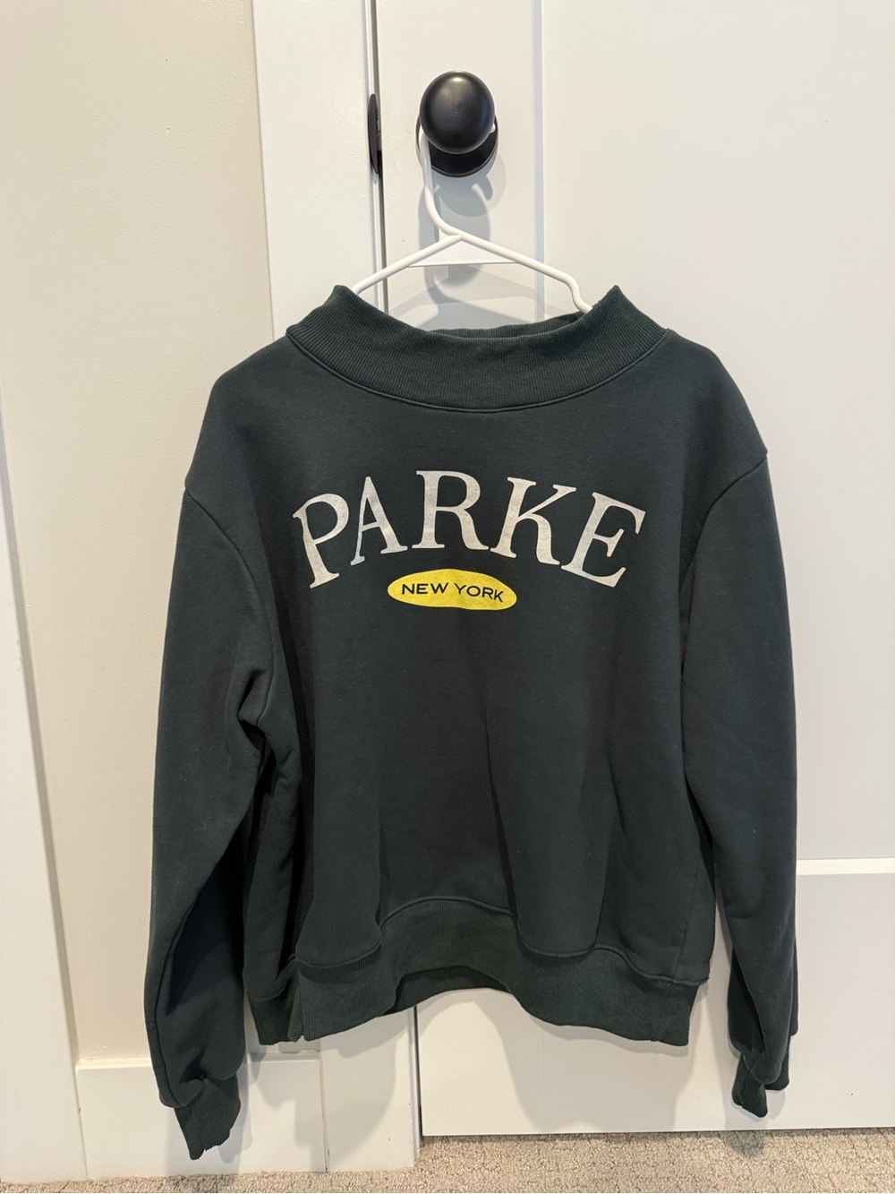 Parke New York Dark Green Graphic Mockneck Sweater